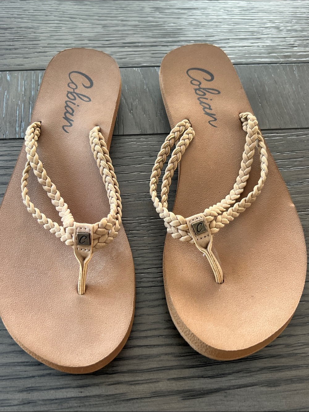Cobian Braided Tan Women's Flip Flop Sandals